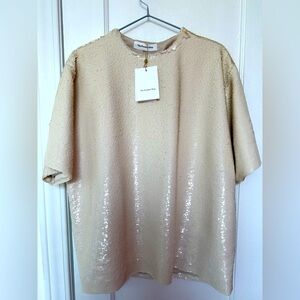 The Frankie Shop Cream Sequin Top